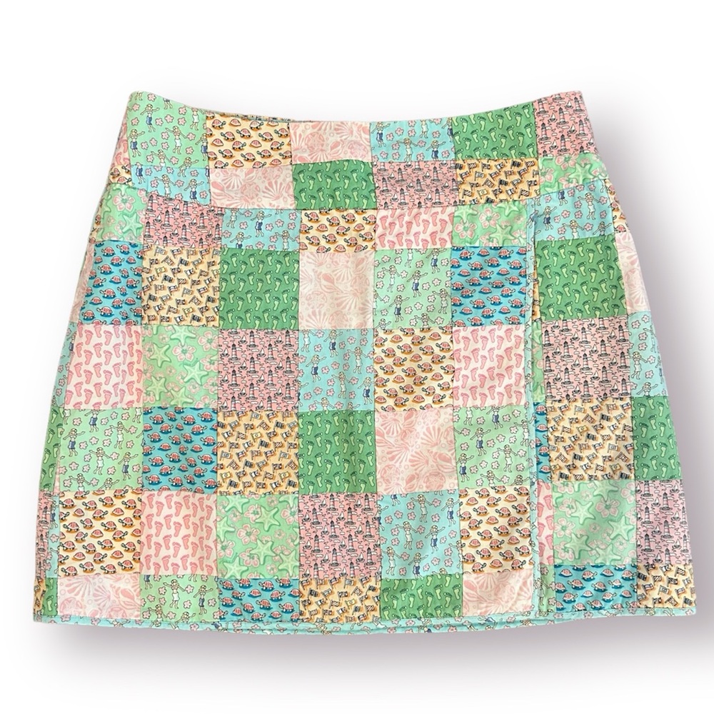 💐 Vineyard Vines 10th Anniversary Patchwork Wrap Mini Skirt EUC - Picture 4 of 13